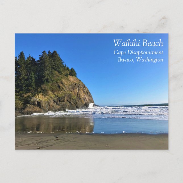 Waikiki Beach, Cape Disappoinment, Washington Postkarte (Vorderseite)