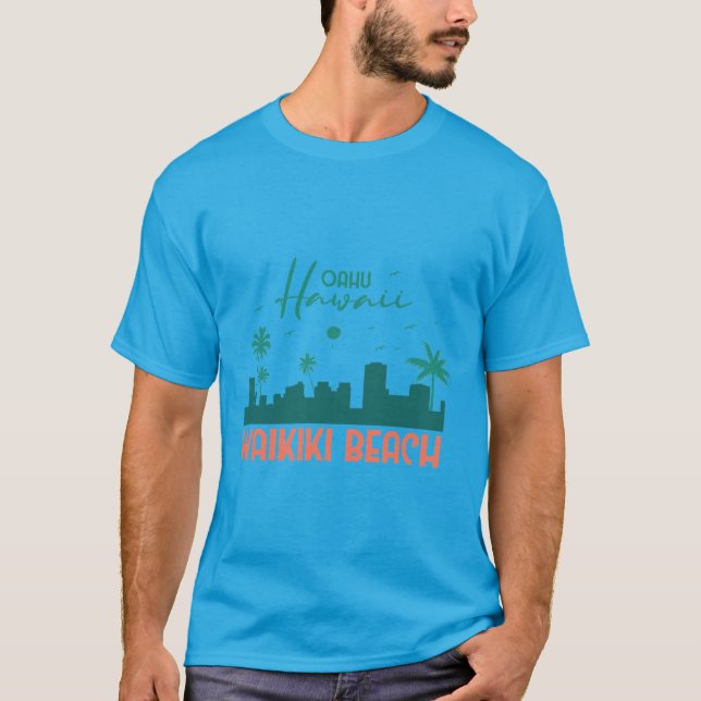 Waikiki Beach Hawaii T-Shirt (Vorderseite)
