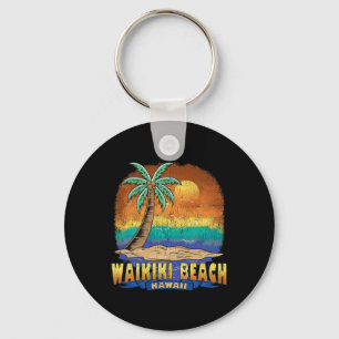 Waikiki Beach Hawaii Vintag geplagtes Souvenir Schlüsselanhänger
