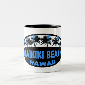 Waikiki Beach Hawaii Zweifarbige Tasse