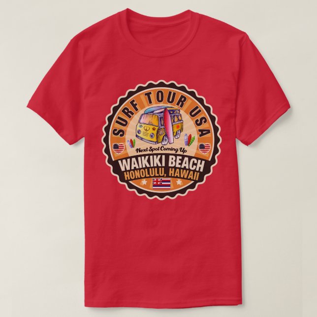 Waikiki Beach Honolulu Hawaii 2 T-Shirt (Design vorne)