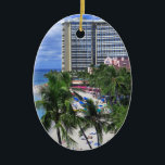 Waikiki Beach Keramik Ornament<br><div class="desc">Fotografiert in Honolulu, Hawaii.</div>