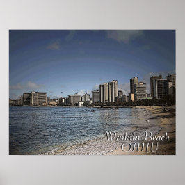 Waikiki Beach Oahu hawaiianisches landschaftliches Poster