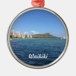 Waikiki Beach Silbernes Ornament