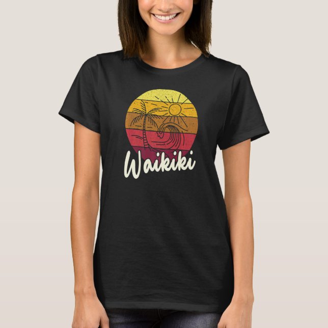 Waikiki Beach Surfbekleidung für Surfer T-Shirt (Vorderseite)