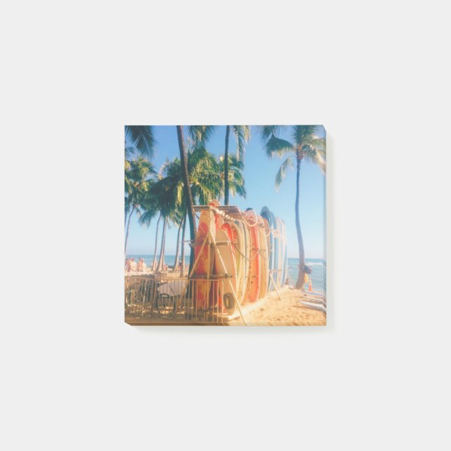 Waikiki Beach Surfboards Post-it Klebezettel (Vorderseite)