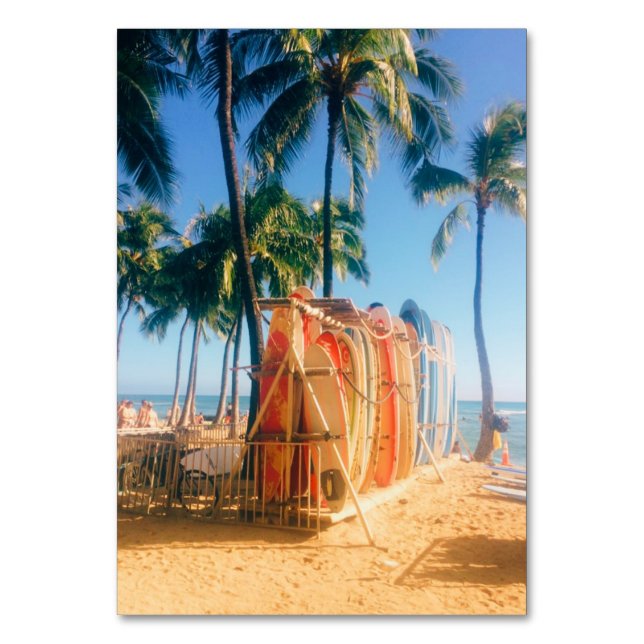 Waikiki Beach Surfboards  Tischnummer (Rückseite)