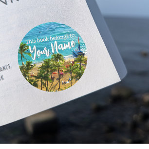 Waikiki"Ce livre appartient à" Autocollant personn