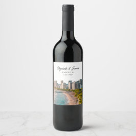 Waikiki Gastgeschenk Hochzeit Hawaii Weinetikett