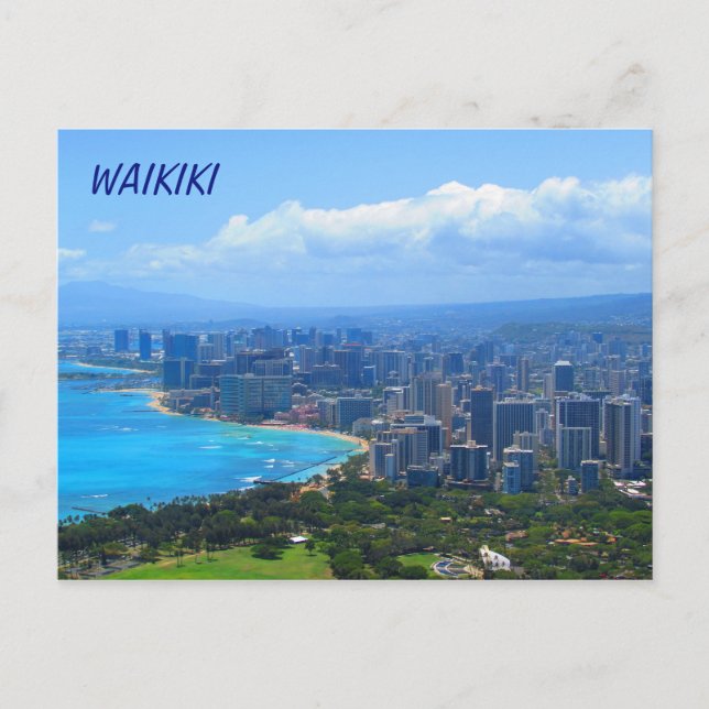 Waikiki Hawaii Postcard Postkarte (Vorderseite)