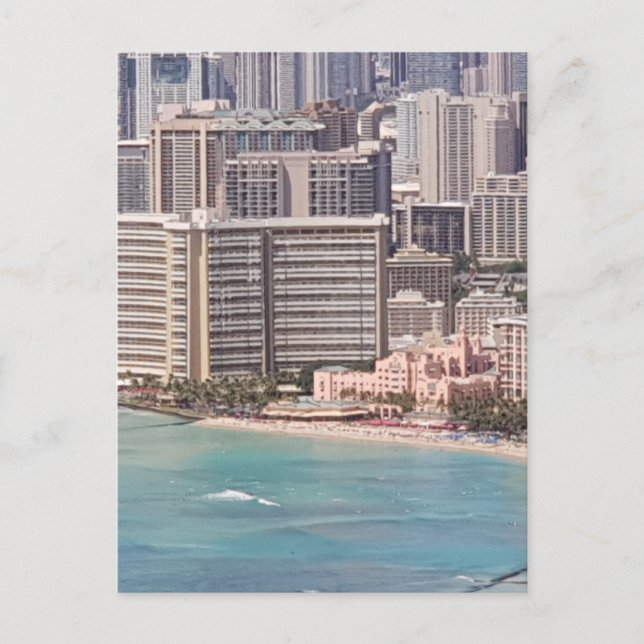 Waikiki Hawaii Postkarte (Vorderseite)