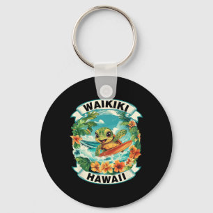 Waikiki Hawaii Süße Meeresschildkröte Surft Sommer Schlüsselanhänger
