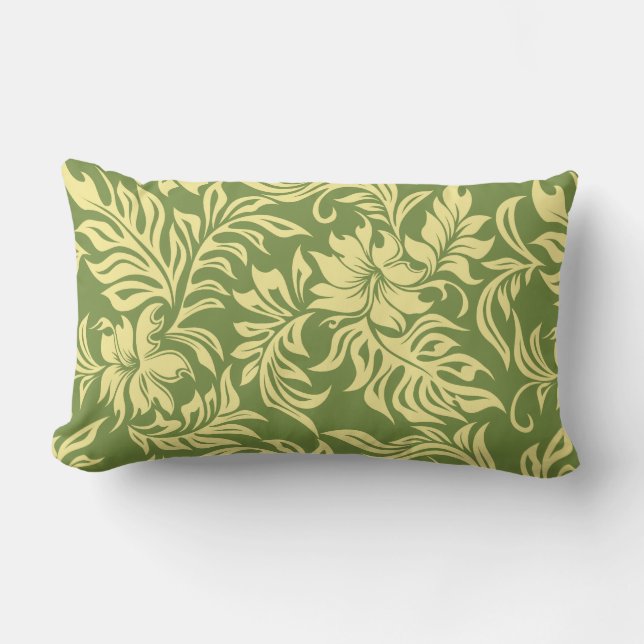 Waikiki Hibiskus Hawaiian Reversible Lumbar Pillow Lendenkissen (Vorderseite)