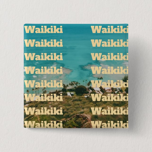 Waikiki, Honolulu, Oahu, Hawaii Button (Vorderseite)