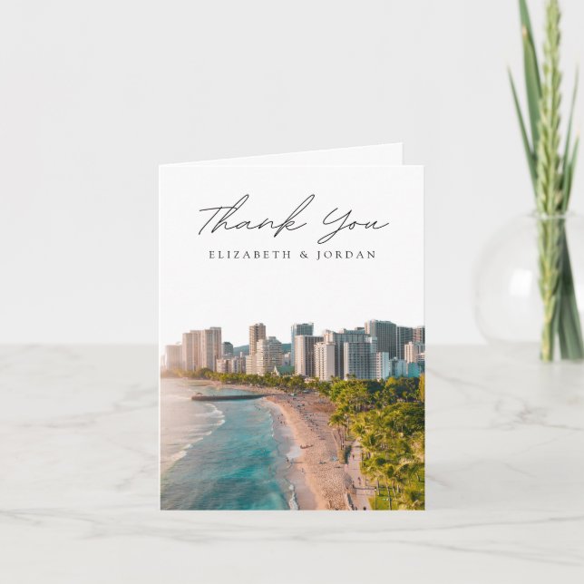 Waikiki Oahu Blank Danke-Karte Dankeskarte (Vorderseite)