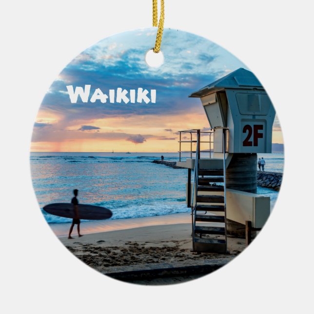 Waikiki O'ahu Keramik Ornament (Vorne)