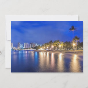 Waikiki-Stadt in der Dämmerung Dankeskarte