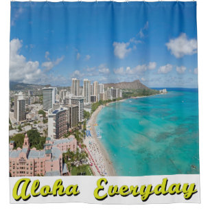 Waikiki Tag Aloha Alltägliche Sammlung Dusche Cur Duschvorhang