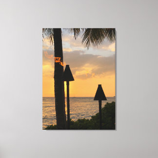 Waikiki Tiki Torches Leinwanddruck