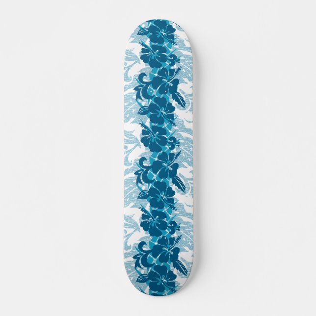 Waikoloa Hawaiian Hibiscus Floral Etched Skateboard (Vorne)