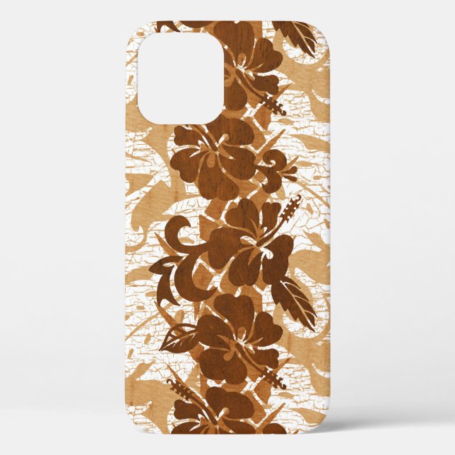 Waikoloa Imitats Wood Hawaiian Hibiskus Floral Koa Case-Mate iPhone Hülle (Rückseite)