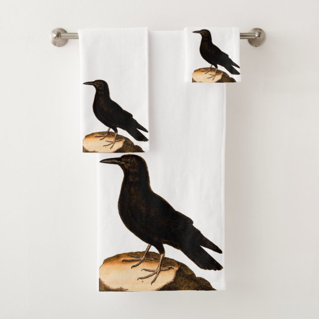 Wail Nature Black Bird Raven Badhandtuch Set (Insitu)
