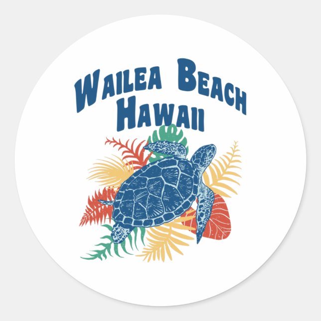 Wailea Beach Maui Hawaii Hawaii Inseln Runder Aufkleber (Vorderseite)