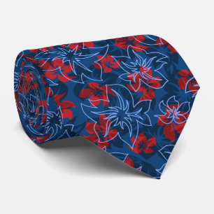 Wailea Hibiskus Hawaiian Floral Camouflage 2-seiti Krawatte