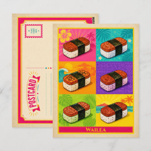 Wailea Postkarte Hawaii Musubi Vintage Pop Art