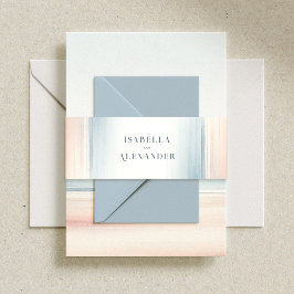 Wailea Watercolor Minimalist Elegant Beach Wedding Einladungsbanderole