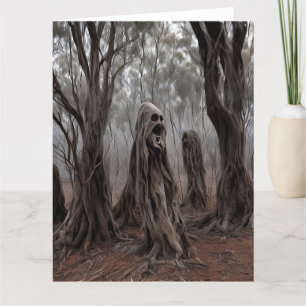 Wailing Ghost Trees Australian Bush Dankeskarte