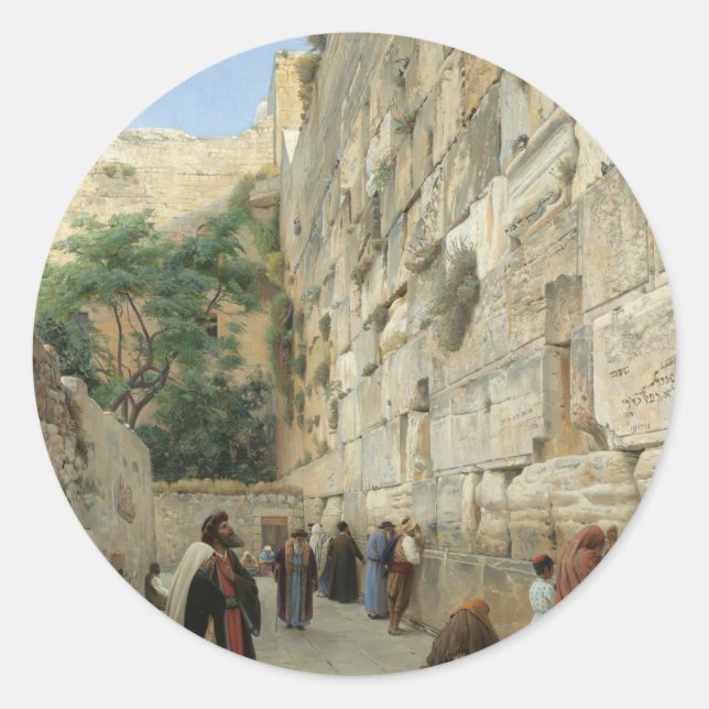 Wailing Wall von Gustav Bauernfeind Runder Aufkleber (Vorderseite)