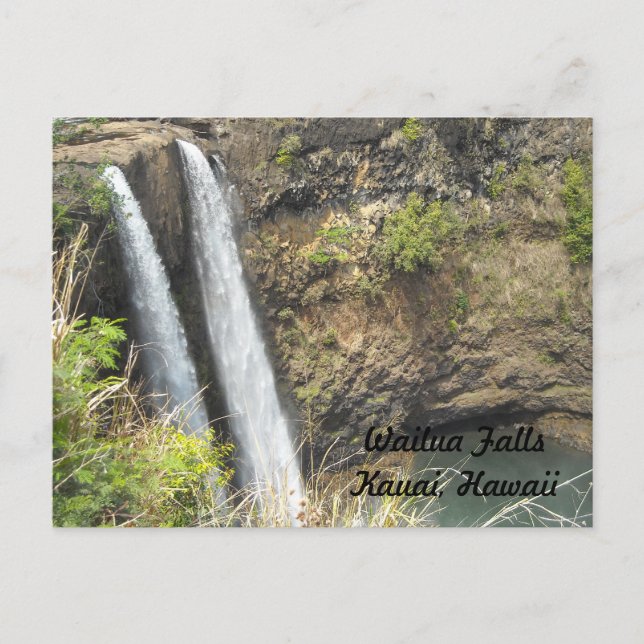 Wailua Falls Kauai, Hawaii Postkarte (Vorderseite)