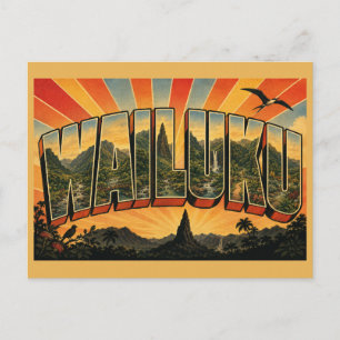 Wailuku Hawaii Talregenwald Lava-Spitze Kunst Postkarte