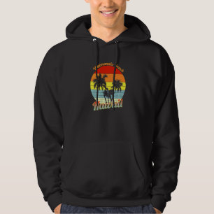 Waimanalo Beach Hawaii Retro Tropische Palmen V Hoodie