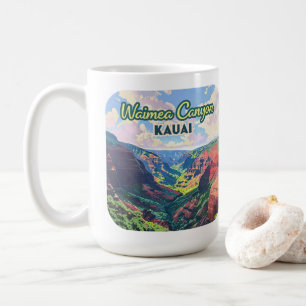 Waimea Canyon Kauai Hawaii Landscape Retro Kaffeetasse
