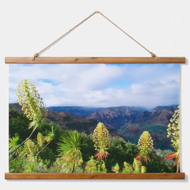 Waimea Canyon | Kauai, Hawaii Wandteppich Mit Holzrahmen (Vorne)