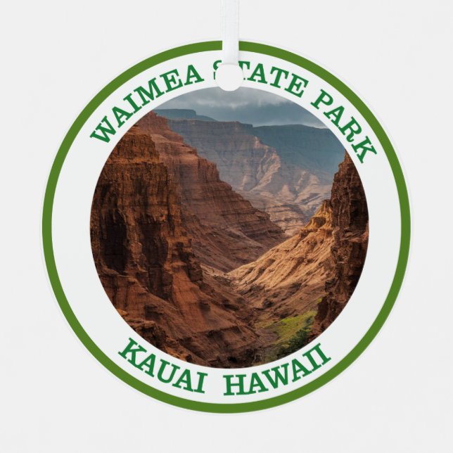 Waimea Canyon Staat Park, Hawaii Ornament Aus Metall (Vorderseite)
