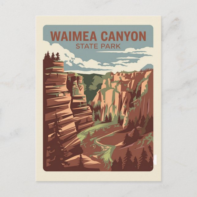 Waimea Canyon Staat Park, Hawaii Postkarte (Vorderseite)