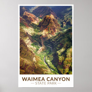 Waimea Canyon State Park Hawaii Aquarell Poster