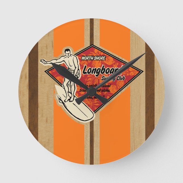 Waimea Surfboard Hawaiian Horloge murale (Recto)