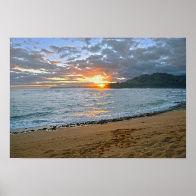 Wainiha Bay, Kauai, Hawaii, Sunrise Poster (Vorne)