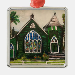 Waioli Huiia Church, Kauai Painting Ornament Aus Metall