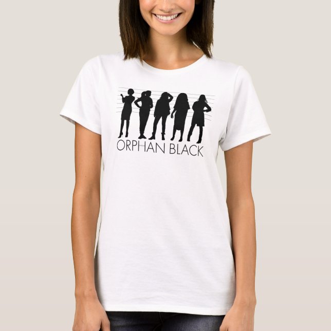 Waisencharakter-Silhouette des SCHWARZ-| T-Shirt (Vorderseite)
