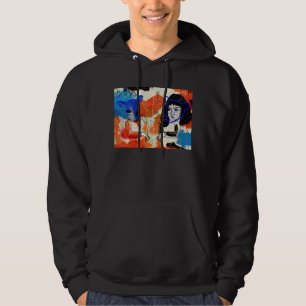 Waisencoole abstrakte M Skizze des SCHWARZ-  Hoodie