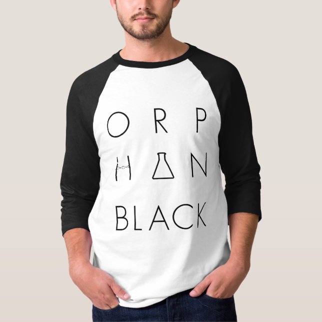 Waisenlogo-Gitter des SCHWARZ-| T-Shirt (Vorderseite)