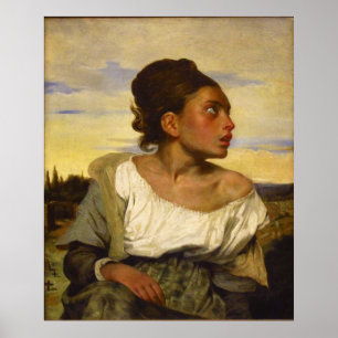 Waisenmädchen am Friedhof durch Eugene Delacroix Poster