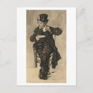Waisenmann beim Kaffeetrinken, Vincent van Gogh Postkarte
