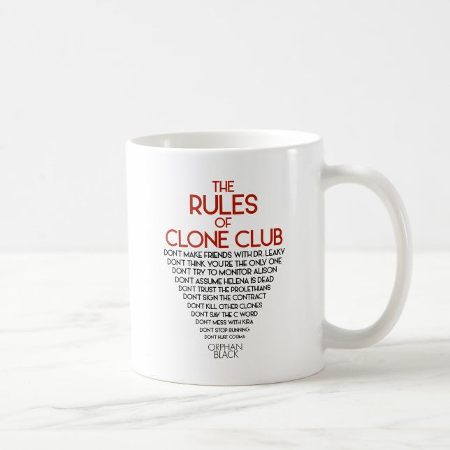 Waisenschwarzes | die Regeln des Klon-Vereins Kaffeetasse (Rechts)