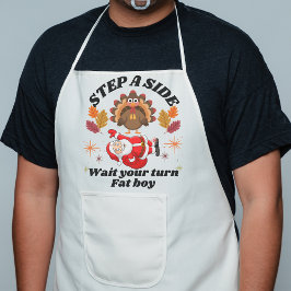 Wait Your Turn Fat Boy Funny Thanksgiving  Lange Schürze